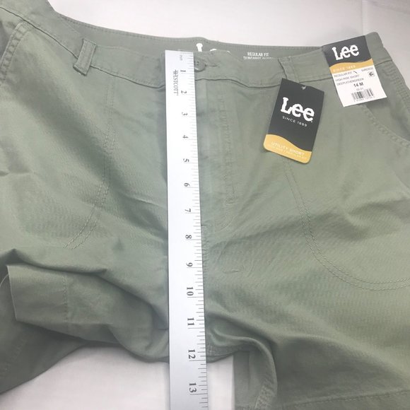 Lee Women's 14M Hi-Rise Regular Fit Deeplichengreen Utility Short New With Tags - Picture 11 of 13